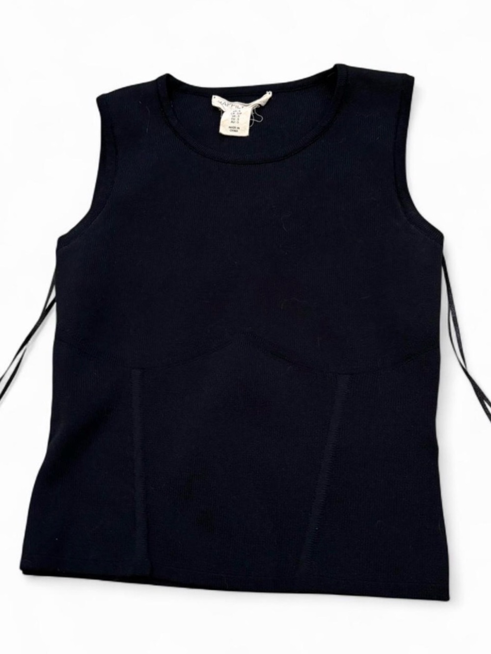 Sleeveless Black Knit Tank Top